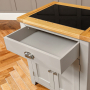 Downton Grey Painted Small Kitchen Island with Granite Top