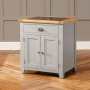 Downton Grey Painted Small Kitchen Island with Granite Top