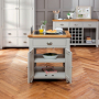 Downton Grey Painted Small Kitchen Island with Granite Top