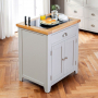 Downton Grey Painted Small Kitchen Island with Granite Top