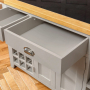 Downton Grey Painted Large Kitchen Island with Black Granite Top