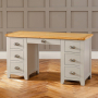 Downton Grey Painted Large Twin Pedestal Desk