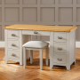 Downton Grey Twin Pedestal Dressing Table with Stool Set