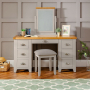 Downton Grey Twin Pedestal Dressing Table Set with Mirror & Stool