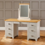 Downton Grey Twin Pedestal Dressing Table Set with Mirror Set