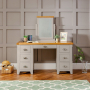 Downton Grey Twin Pedestal Dressing Table Set with Mirror Set