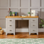 Downton Grey Painted Large Twin Pedestal Desk