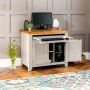 Downton Grey Painted Hideaway Computer Desk