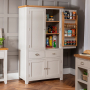 Downton Grey Painted Kitchen Large Double Larder Pantry Cupboard