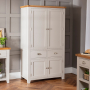 Downton Grey Painted Kitchen Large Double Larder Pantry Cupboard