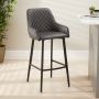 Duke Bar Stool – Grey Faux Leather