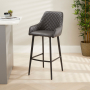 Duke Bar Stool – Grey Faux Leather