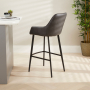 Duke Bar Stool – Grey Faux Leather