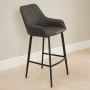 Duke Bar Stool – Grey Faux Leather