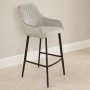 Duke Bar Stool – Grey Velvet