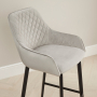 Duke Bar Stool – Grey Velvet