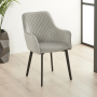 Duke Carver Dining Chair – Grey Velvet Fabric