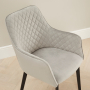 Duke Carver Dining Chair – Grey Velvet Fabric