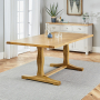 Cotswold Oak 1.8m Refectory Dining Table and 4 Cotswold Grey Chair Set