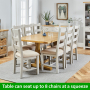 Cotswold Oak 1.8m Refectory Dining Table and 4 Cotswold Grey Chair Set