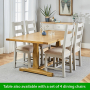 Cotswold Oak 1.8m Refectory Dining Table and 6 Cotswold Grey Chair Set