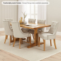 Cotswold Solid Oak 1.8m Refectory Dining Table - Seats 6 to 8