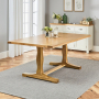 Cotswold Oak 1.8m Refectory Dining Table and 4 Cotswold Cream Chairs