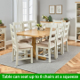 Cotswold Oak 1.8m Refectory Dining Table and 4 Cotswold Cream Chairs