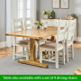 Cotswold Oak 1.8m Refectory Dining Table and 6 Cotswold Cream Chairs