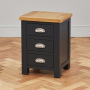 Cotswold Charcoal Grey Painted 3 Drawer Bedside Table