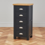 Cotswold Charcoal Grey Painted 5 Drawer Tallboy Chest