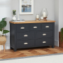 Cotswold Charcoal Grey Painted 7 Drawer Wide Chest