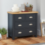 Cotswold Charcoal Grey Painted 2 over 2 Drawer Chest