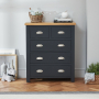 Cotswold Charcoal Grey Painted 2 over 3 Drawer Chest