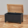 Cotswold Charcoal Grey Painted Blanket Storage Box