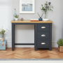 Cotswold Charcoal Grey Painted 3 Drawer Pedestal Dressing Table