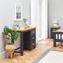 Cotswold Charcoal Grey Painted 3 Drawer Pedestal Dressing Table