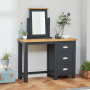 Cotswold Charcoal Grey Pedestal Dressing Table Set with Mirror