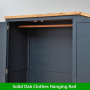 Cotswold Charcoal Grey Painted Double 2 Door Wardrobe