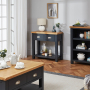 Cotswold Charcoal Grey Painted 2 Drawer Hall Console Table 