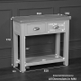 Cotswold Charcoal Grey Painted 2 Drawer Hall Console Table 