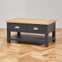 Cotswold Charcoal Grey Painted 2 Drawer Coffee Table