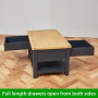 Cotswold Charcoal Grey Painted 2 Drawer Coffee Table