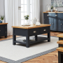 Cotswold Charcoal Grey Painted 2 Drawer Coffee Table