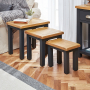 Cotswold Charcoal Grey Painted Nest of 3 Tables