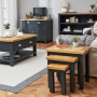 Cotswold Charcoal Grey Painted Nest of 3 Tables