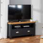 Cotswold Charcoal Grey Painted Corner TV Unit – Up to 50” TV Size