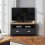 Cotswold Charcoal Grey Painted Corner TV Unit – Up to 50” TV Size