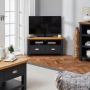 Cotswold Charcoal Grey Painted Corner TV Unit – Up to 50” TV Size