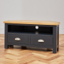 Cotswold Charcoal Grey Painted Corner TV Unit – Up to 50” TV Size